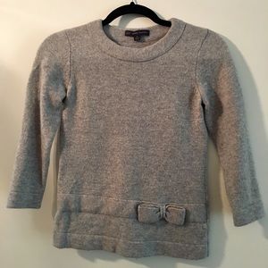 Brooks Brothers gray sweater with bow, size small
